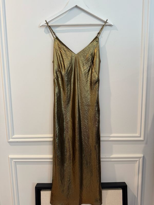 Express Gold Metallic Dress, Size Small