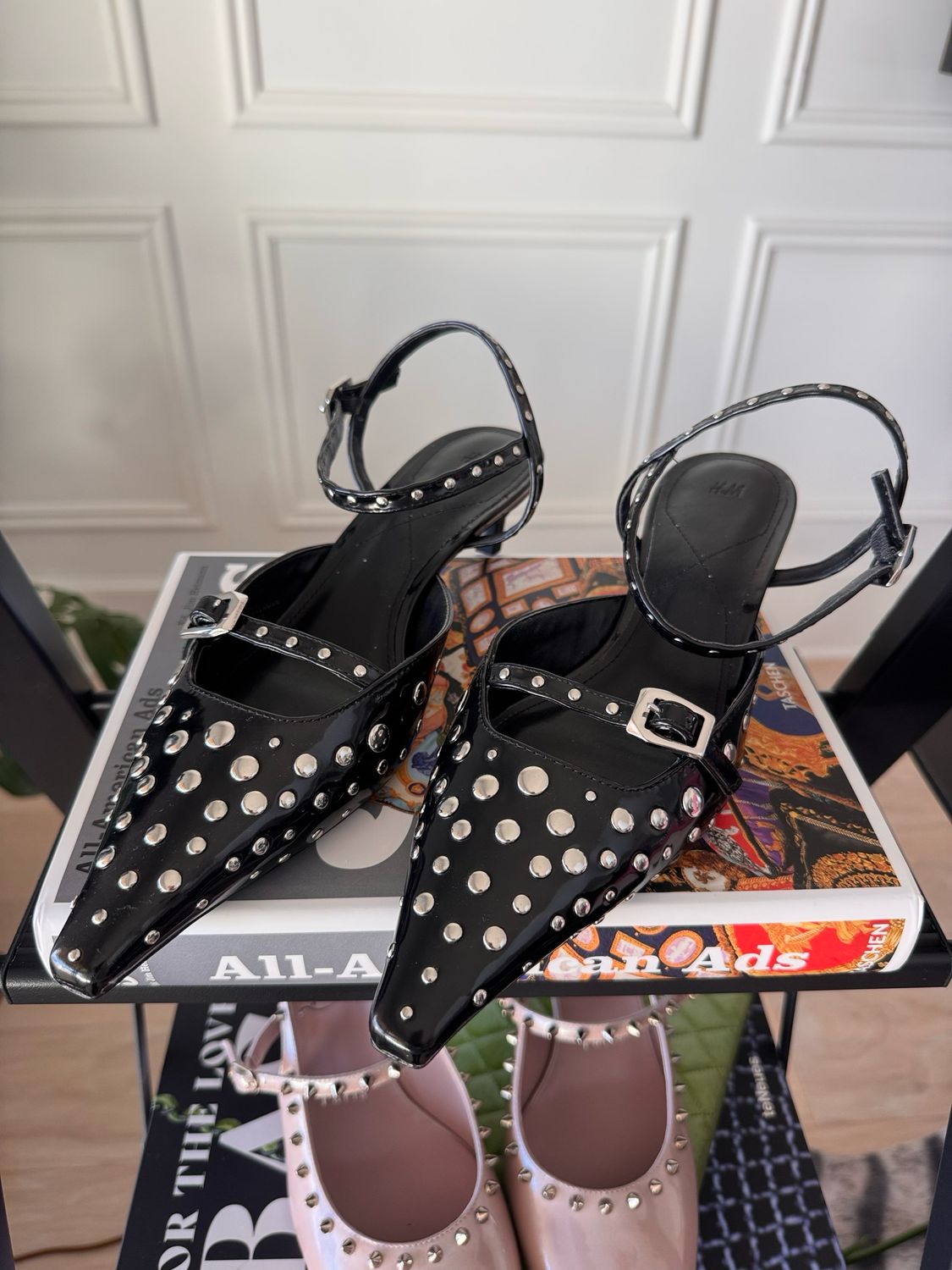 H&amp;M Studded Slingbacks, Size Women’s US8