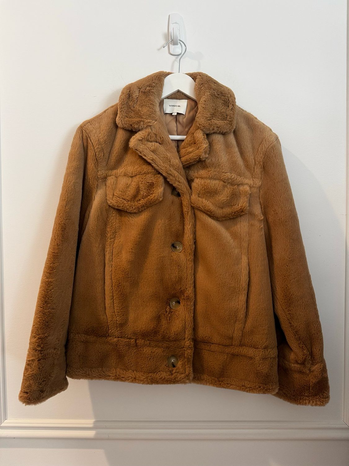 Vince Faux Fur Trucker Jacket, Size Small