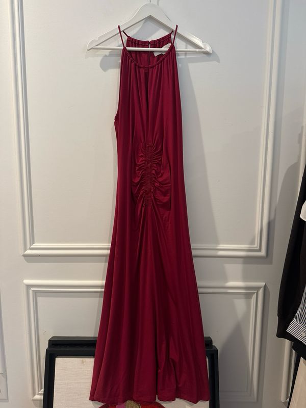 Loft Ruched Red Dress, Size 6 Petite