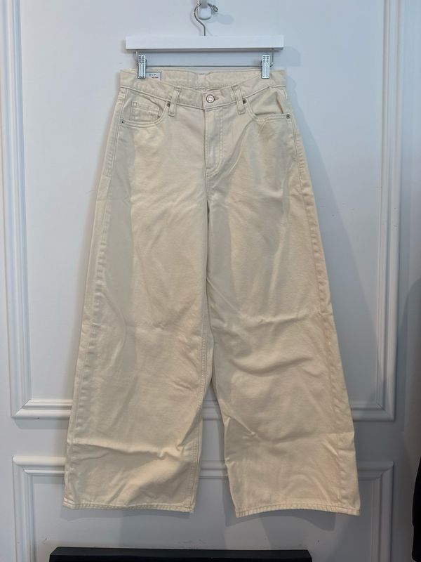 Gap Baggy Mid Rise Baggy Off-white Jeans, Size 27/4