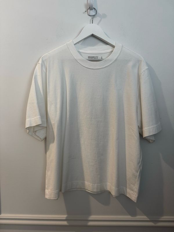 Abercrombie & Fitch Heavyweight Cropped White T-shirt, Size Small