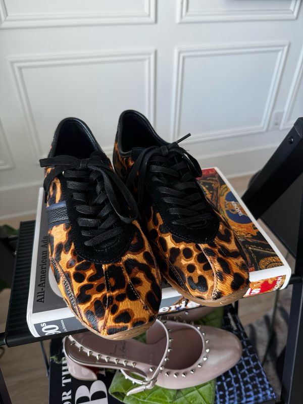 Zara Animal Print Leather Sneakers, Size Women’s US8