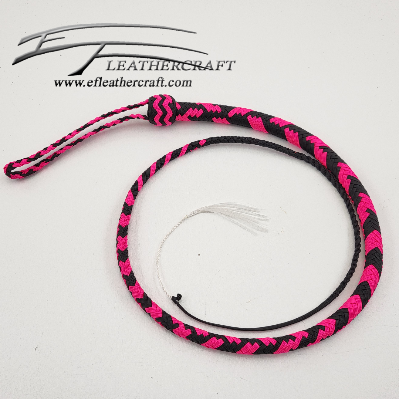 Nylon Signal Whip - 4ft - Black and Neon Pink