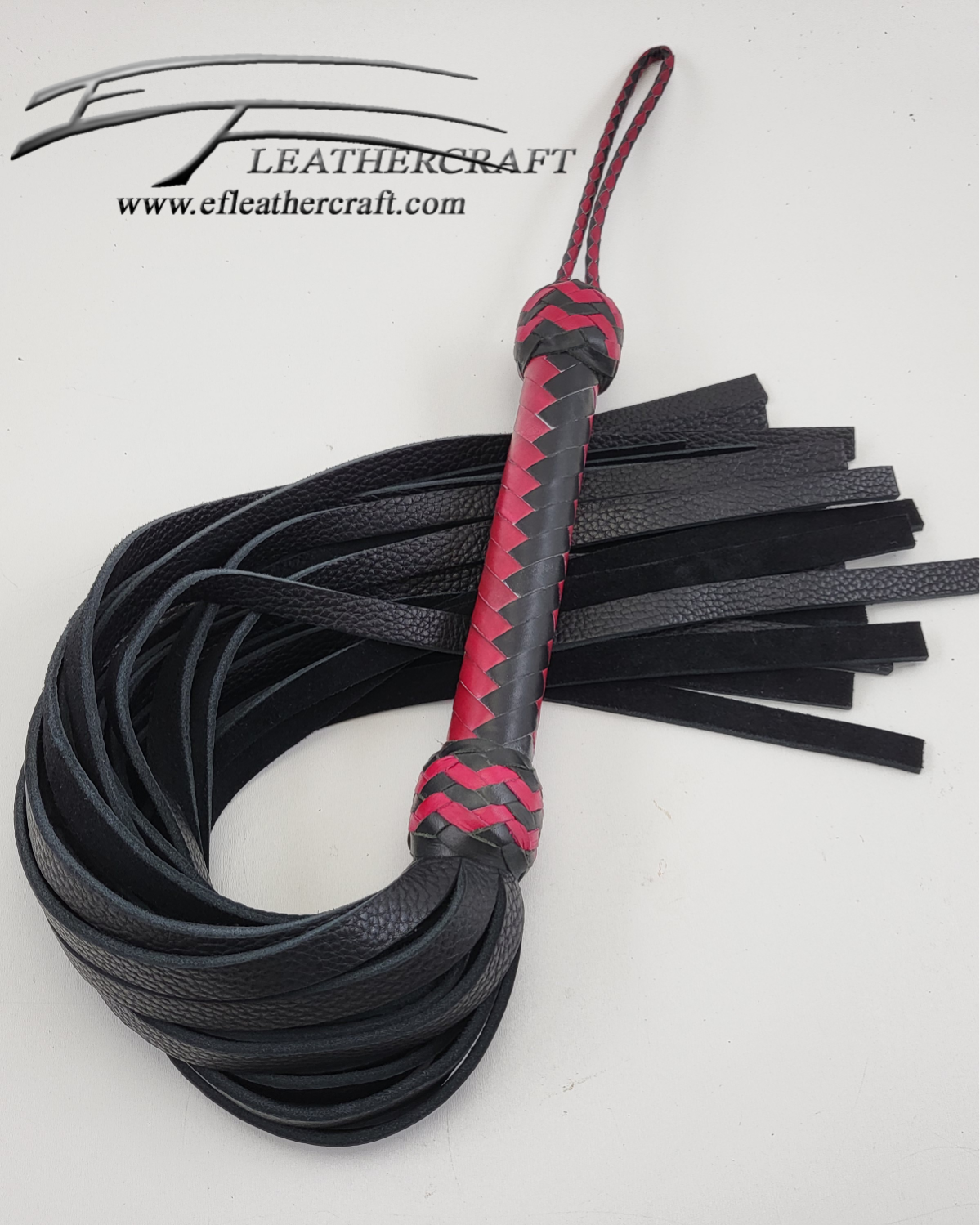 Bull Hide Flogger - 20" - Black and Red