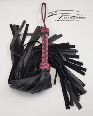 Cow Hide Flogger - 18" Falls - Black and Red Cow Hide Flogger - 18" Falls - Black and Red