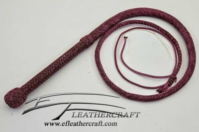 Nylon Bullwhip - 4ft - Pink with Stripes 