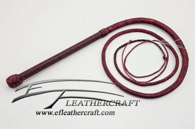 Nylon Bullwhip - 6ft - Red with Stripes 