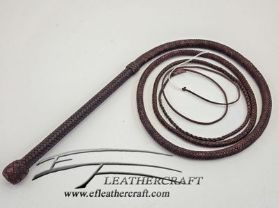 Nylon Bullwhip - 8ft - Rust with Stripes 