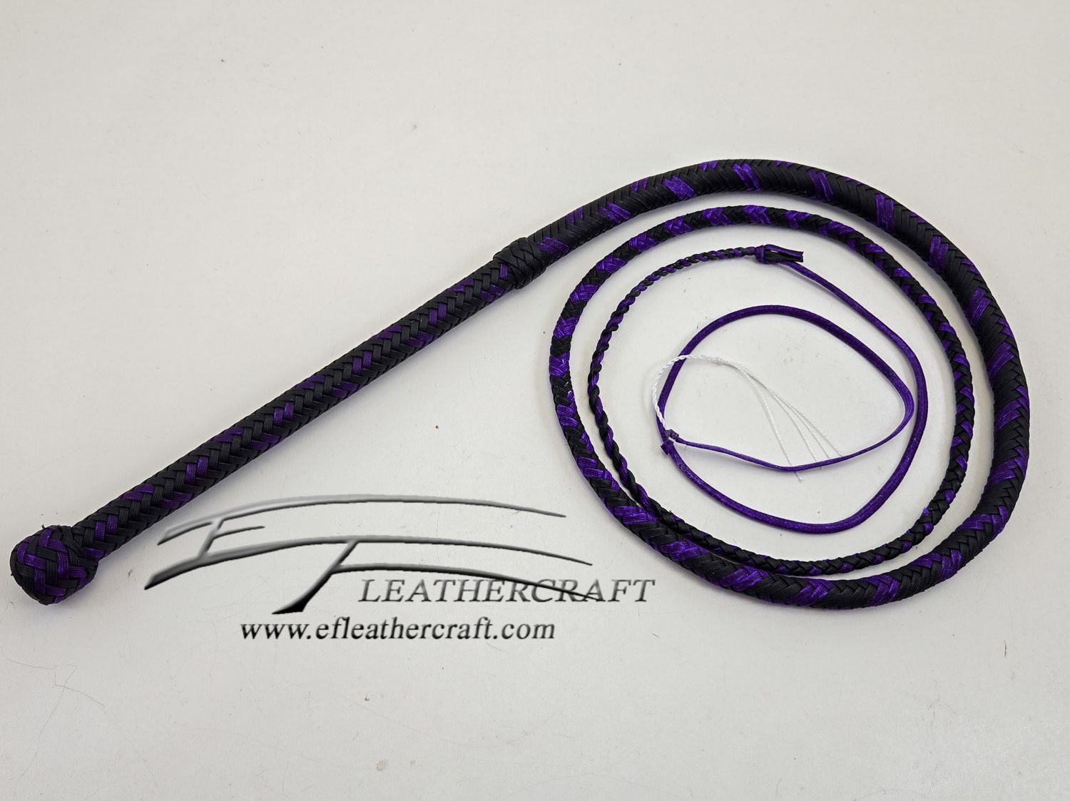 Nylon Bullwhip - 6ft - Black and Purple  