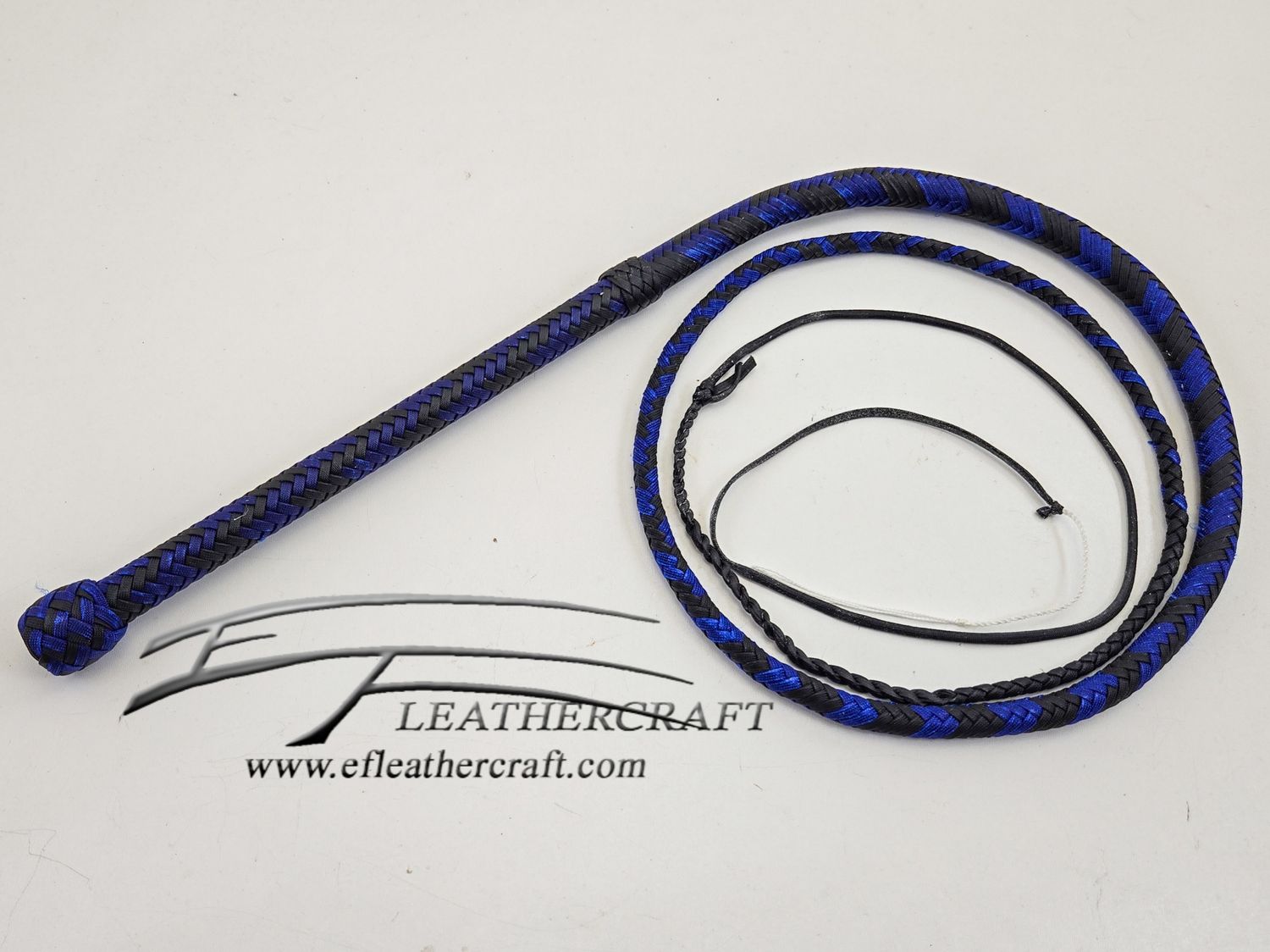 Nylon Bullwhip - 6ft - Black and Electric Blue