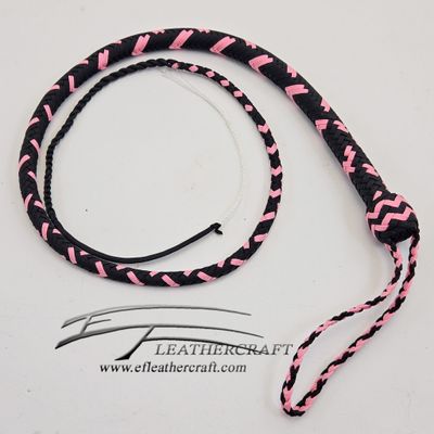 Nylon Signal Whip - 4ft - Black and Rose Pink