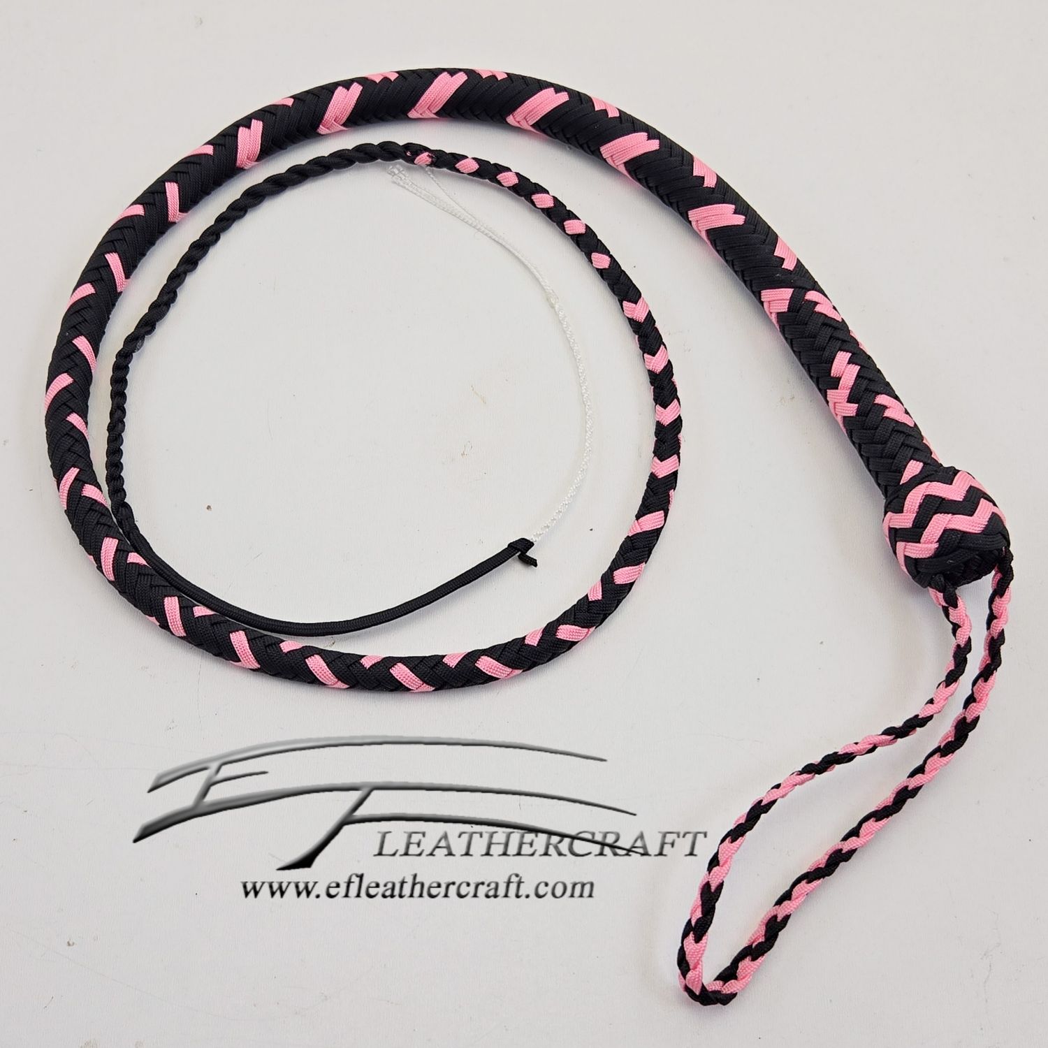 Nylon Signal Whip - 4ft - Black and Rose Pink