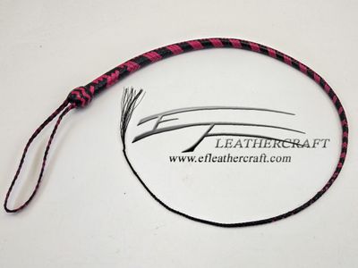 Kangaroo Signal Whip - 3ft - 12 plait - Black and Pink