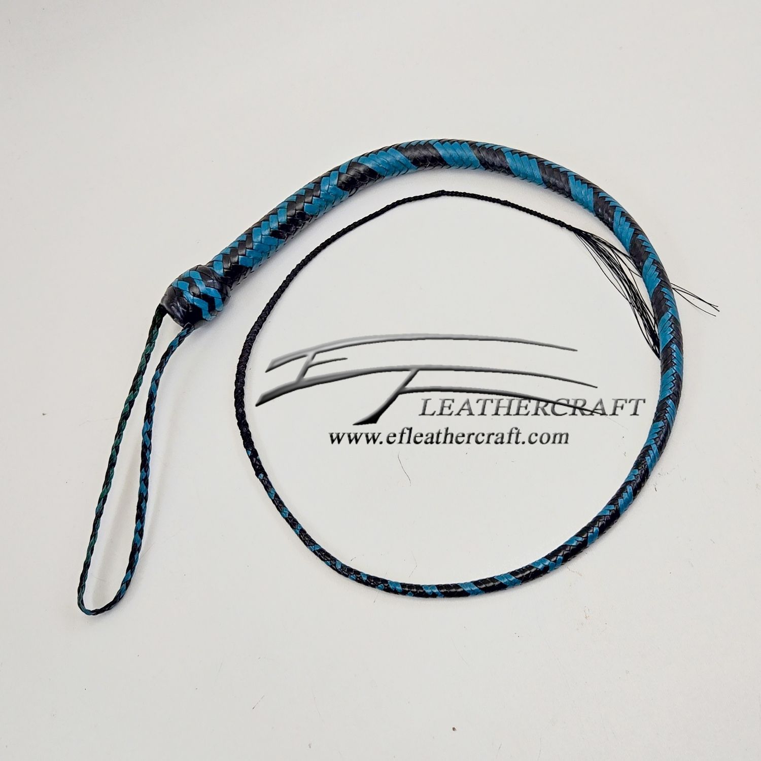 Kangaroo Signal Whip - 3ft - 16 plait - Black and Aqua