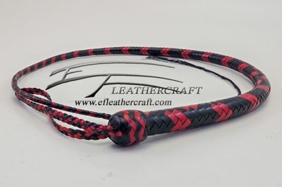 Kangaroo Signal Whip - 4ft - 12 plait - Black and Red