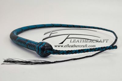 Kangaroo Signal Whip - 3ft - 16 plait - Black and Aqua 
