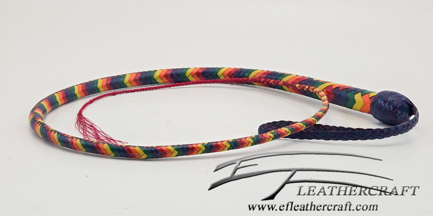 Kangaroo Signal Whip - 4ft - 12 plait - Rainbow 🌈 