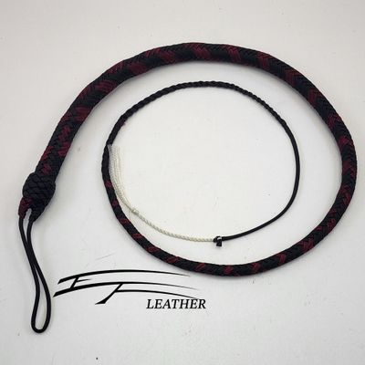 4ft Nylon Signal Whip - 16 Plait - Black &amp; Burgundy