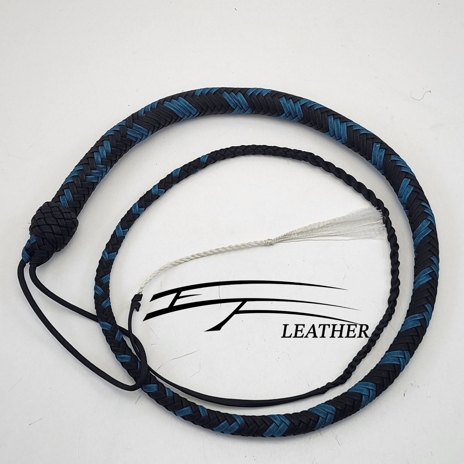 4ft Nylon Signal Whip - 16 Plait - Black &amp; Teal