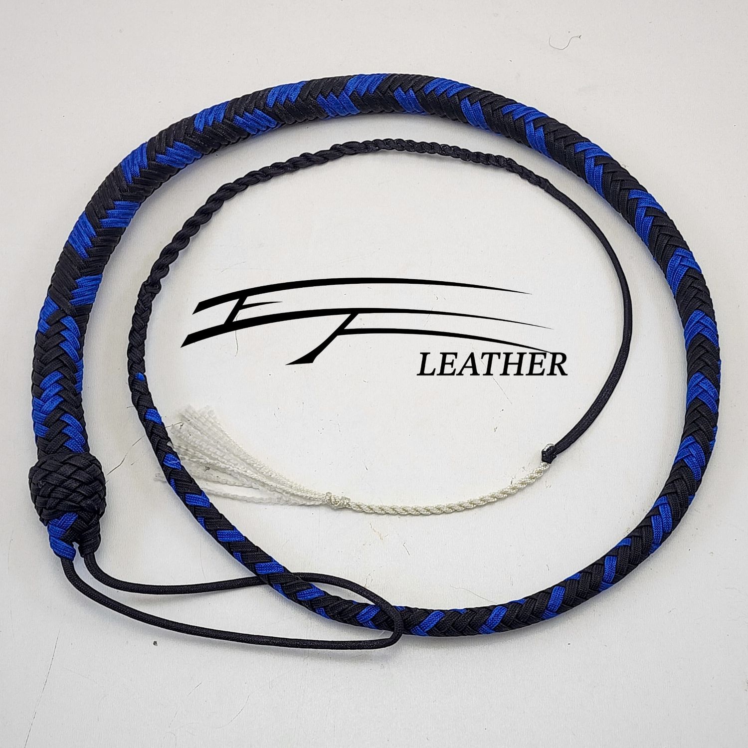 4ft Nylon Signal Whip - 16 Plait - Black &amp; Royal Blue