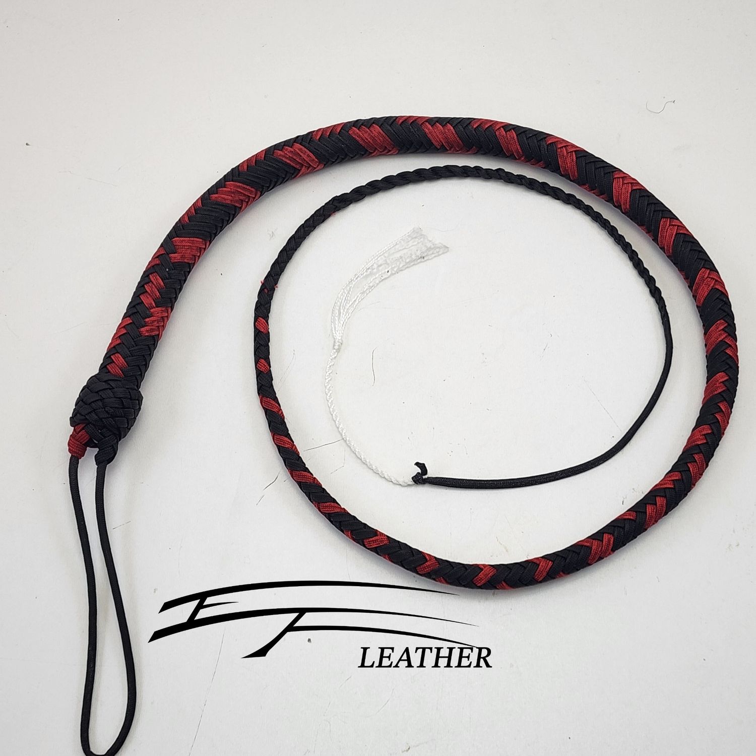 4ft Nylon Signal Whip - 16 Plait - Black &amp; Imperial Red