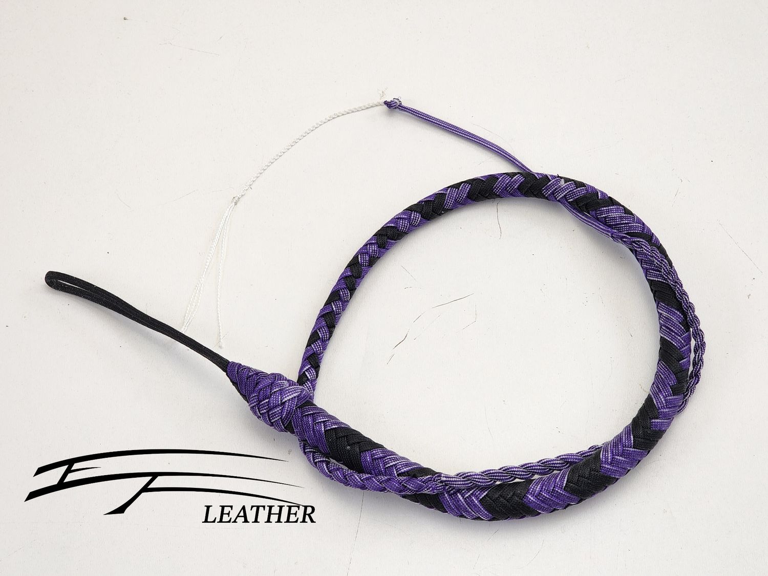 3ft Nylon Signal Whip - 12 Plait - Purple with Stripes &amp; Black