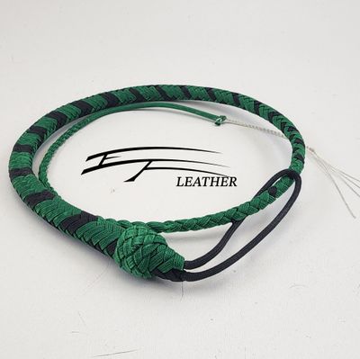 3ft Nylon Signal Whip - 12 Plait - Kelly Green &amp; Black
