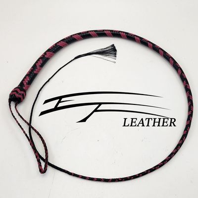 4ft 16-Plait Kangaroo Signal Whip – Black and Pink