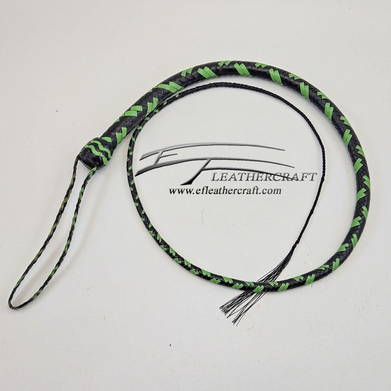 Kangaroo Signal Whip - 4ft - 12 plait - Black and Lime Green 