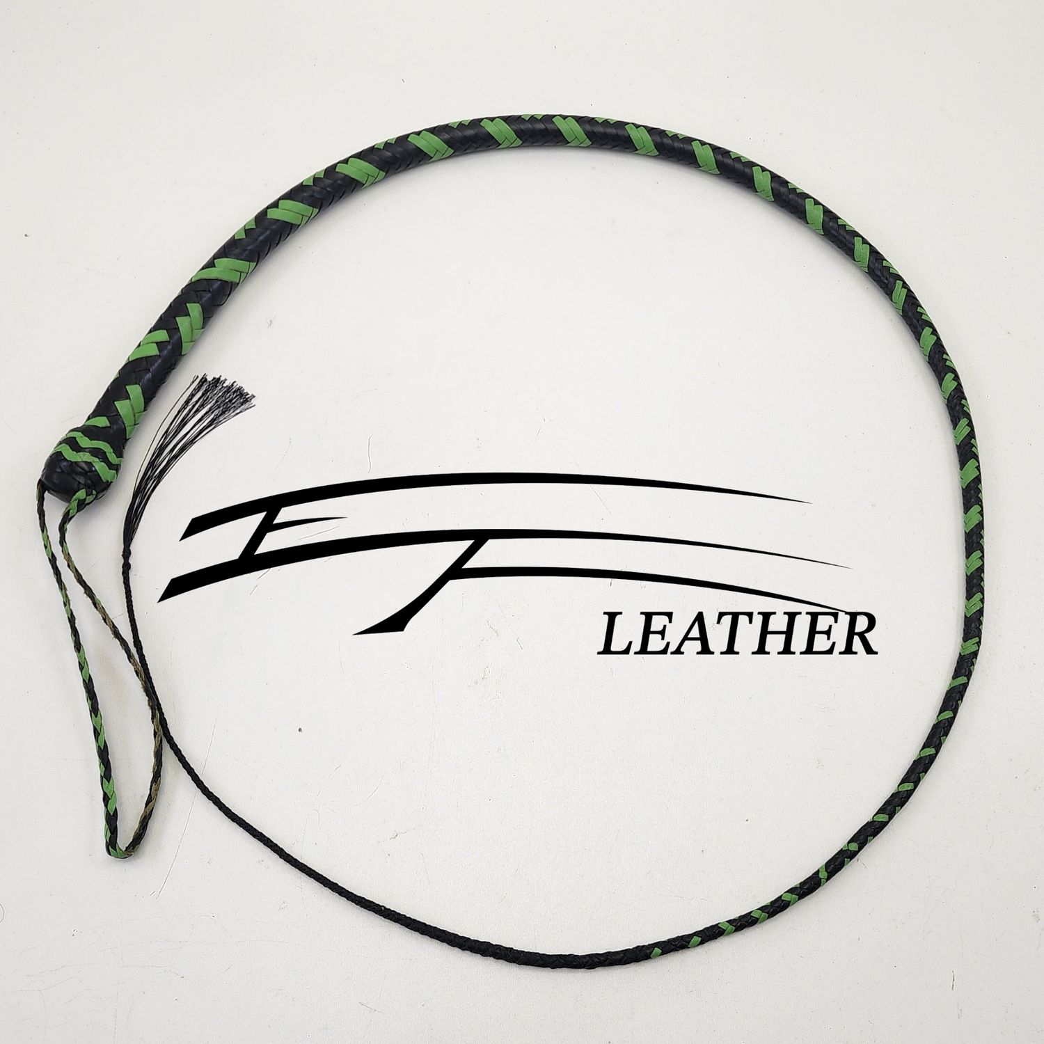 Kangaroo Signal Whip - 4ft - 12 plait - Black and Lime Green 