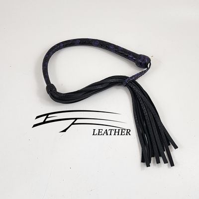 Buffalo Hide Galley Whip - 8 Plait Black and Purple