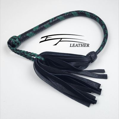 12-Plait Deer Galley Whip – Black &amp; Jade Green
