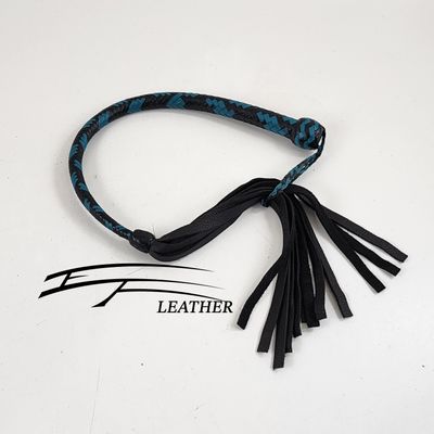 Moose Galley Whip - 16 Plait - Black &amp; Aqua