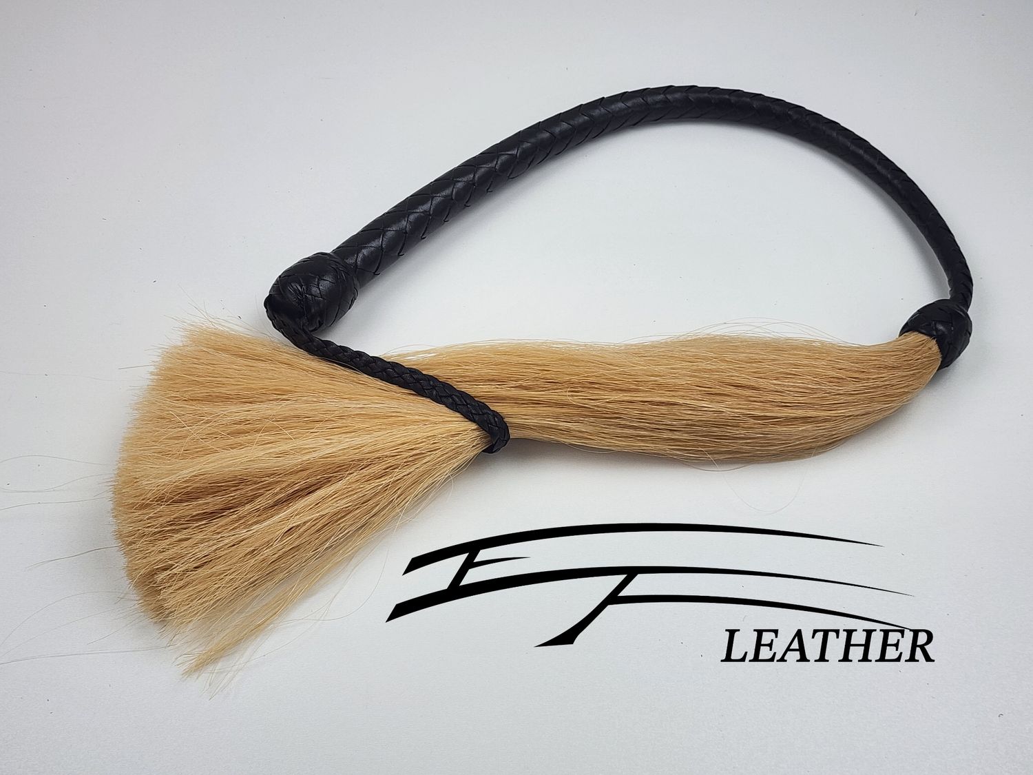 8-Plait Horsehair Galley Whip – Solid Black