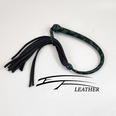 Buffalo Galley Whip – 12 Plait – Black &amp; Jade
