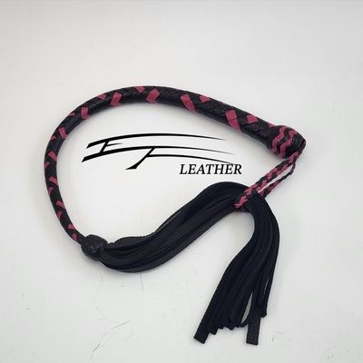 Moose Galley Whip – 8 Plait – Black &amp; Pink