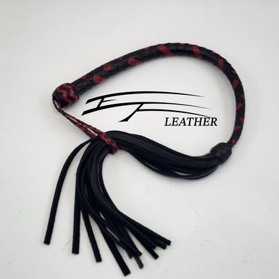 Bull Galley Whip – 8 Plait – Black &amp; Red