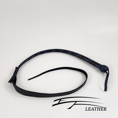 Dragons Quirt – 12 Plait – Black &amp; Royal Blue