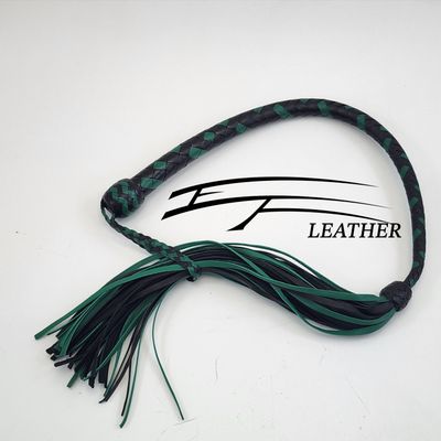 Roo Galley Whip – 8 Plait – Black &amp; Jade Green