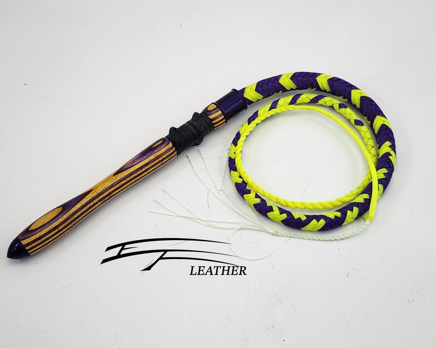 3ft Dungeon Whip – Acid Purple and Neon Yellow 