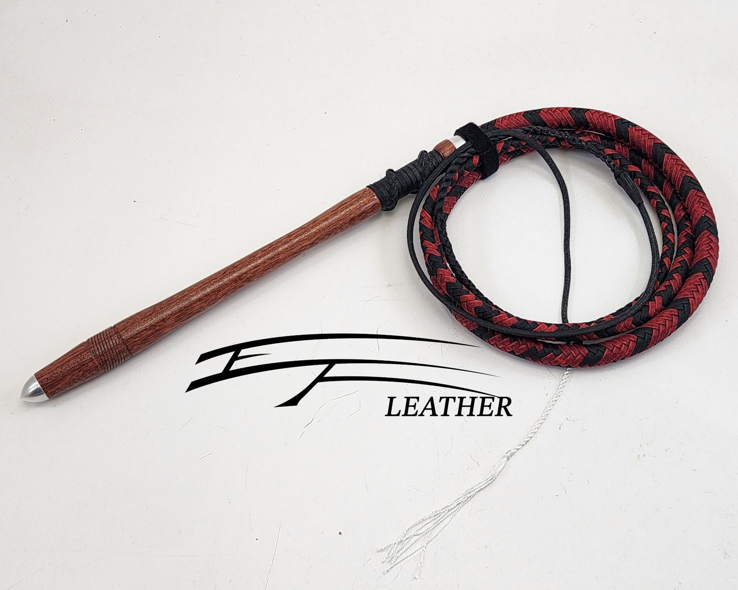 6ft Performance Cow Whip – Black and Imperial Red