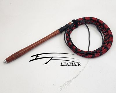 6ft Performance Cow Whip – Black and Imperial Red