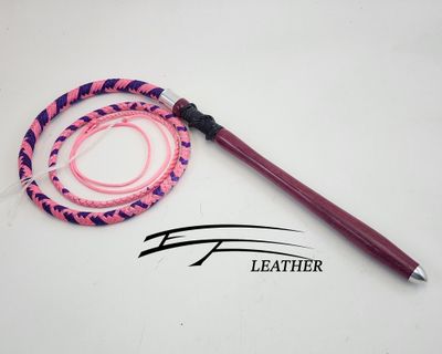 4ft Performance Cow Whip – Rose Pink and Acid Purple 