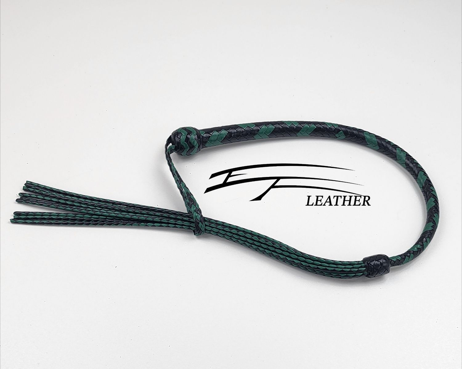12-Plait Devil's Whiskers – Black &amp; Jade Green