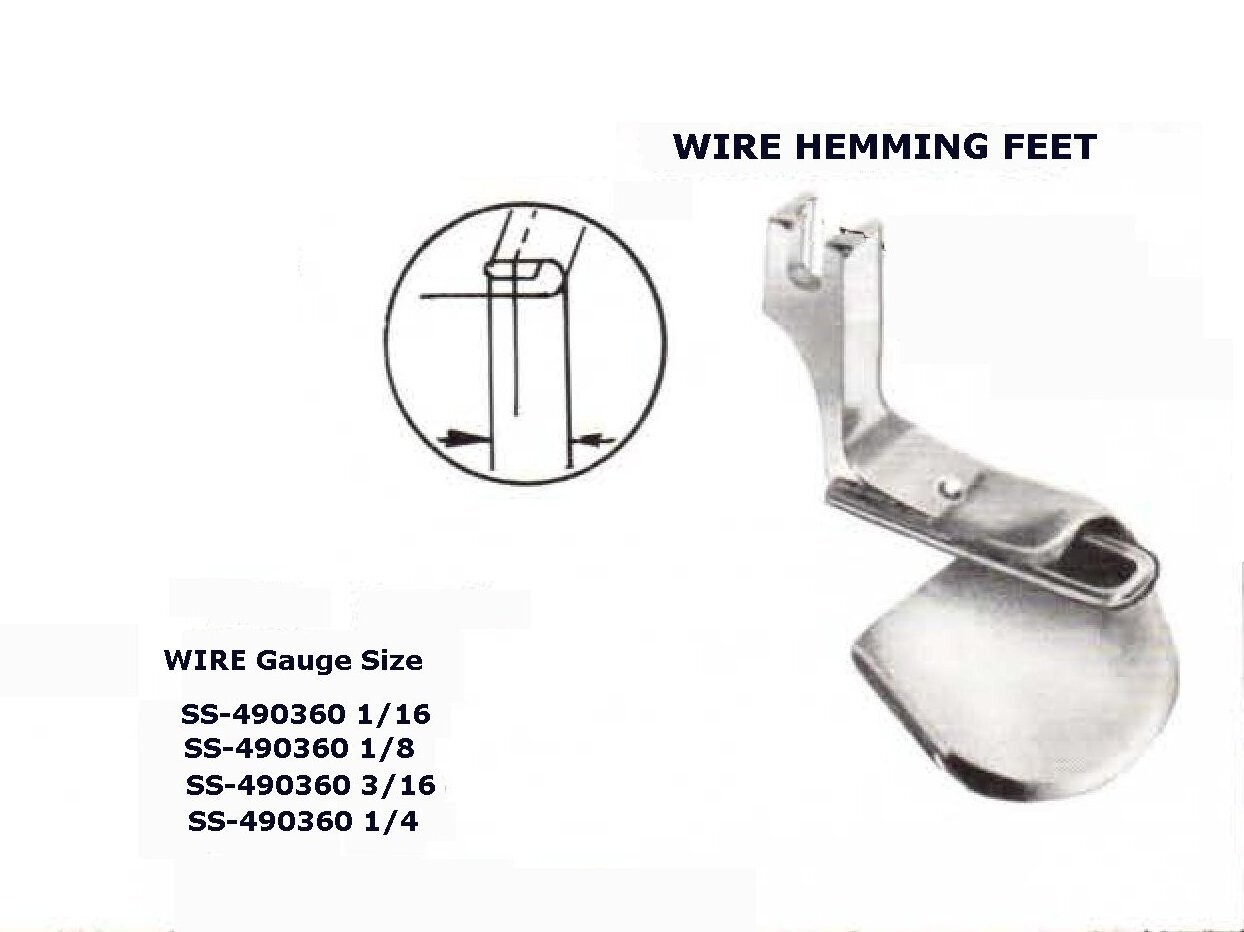 Wire Hemming Foot for Industrial Sewing Machines
