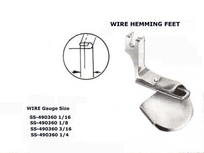 Wire Hemming Foot for Industrial Sewing Machines