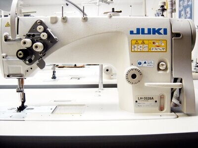 JUKI LH-3528A - 2 Needle Semi-Dry Head Lockstitch Industrial Sewing Machine with Table and Servo Motor