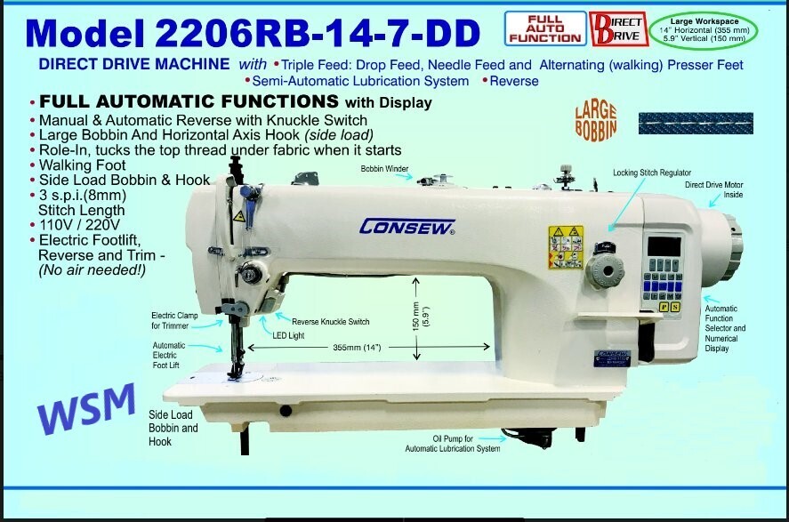 Consew Model 2206RB-14-7-DD