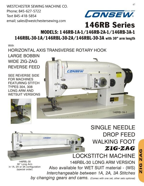 CONSEW Long Arm Zig-Zag Machines 146RBL